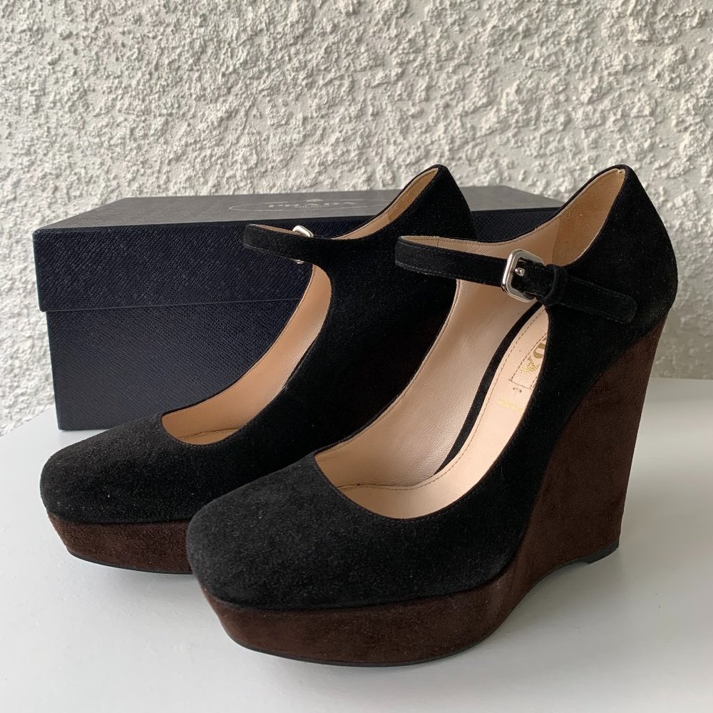 Prada Milano Suede Pumps with Strap Size 6.5 (EU 37) - Picture 2 of 7